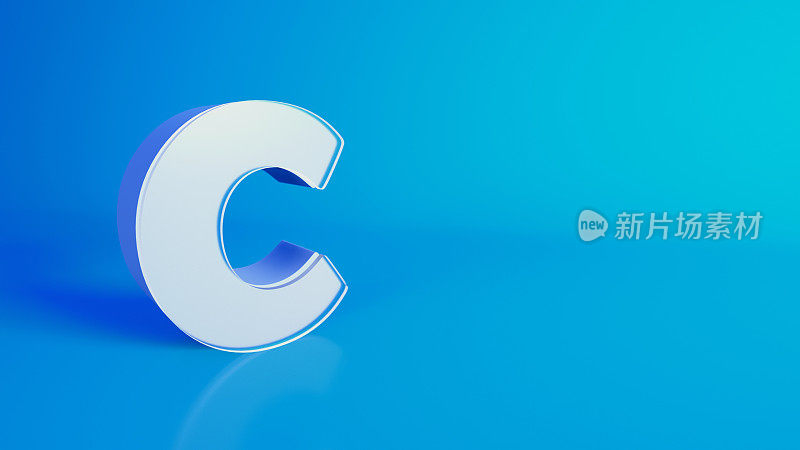 字母C - 3D文本插图